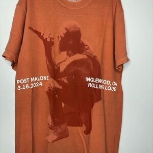 Rust Graphic Tee with Concert Design